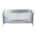 Grill Węglowy Turystyczny Przenośny Składany Płaski Stalowy 40 x 24 cm