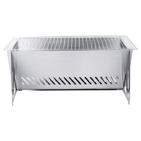 Grill Węglowy Turystyczny Przenośny Składany Płaski Stalowy 40 x 24 cm