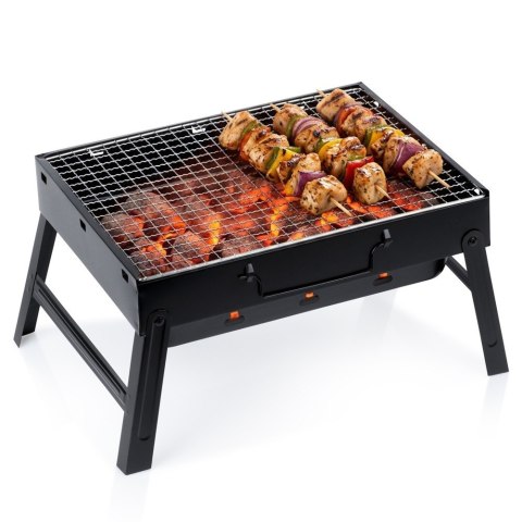 Grill Węglowy Turystyczny Przenośny Składany Walizka Czarny 40 x 27,5 cm