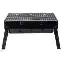 Grill Węglowy Turystyczny Przenośny Składany Walizka Czarny 40 x 27,5 cm