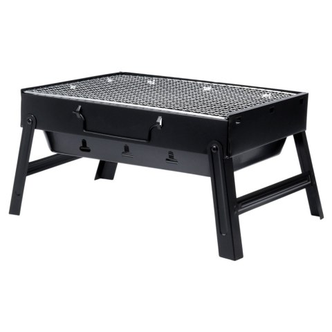 Grill Węglowy Turystyczny Przenośny Składany Walizka Czarny 40 x 27,5 cm