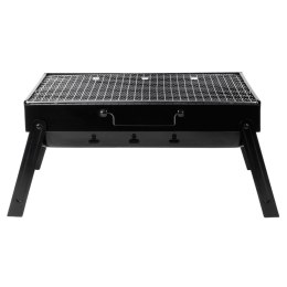 Grill Węglowy Turystyczny Przenośny Składany Walizka Czarny 51 x 30 cm