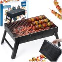 Grill Węglowy Turystyczny Przenośny Składany Walizka Czarny 51 x 30 cm
