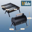 Grill Węglowy Turystyczny Przenośny Zamykany Podwójny Czarny VILDE