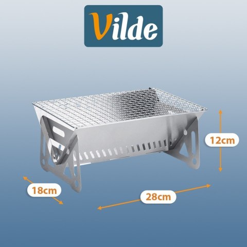 Grill węglowy stalowy składany 28x18x12 cm