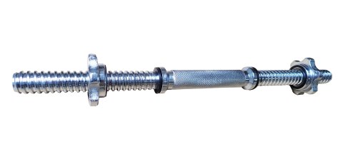Gryf Prosty Śrubowy do Ćwiczęń Jednoręczny Chromowany KUBISPORT 450/25 mm