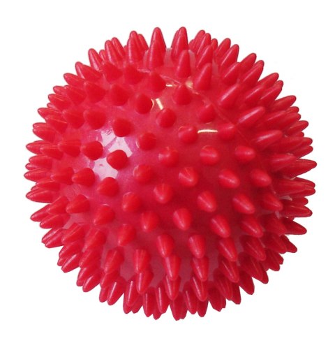 Kulka do Masażu Masująca Mała z Wpustkami Kolcami Czerwona KUBISPORT 7,5cm