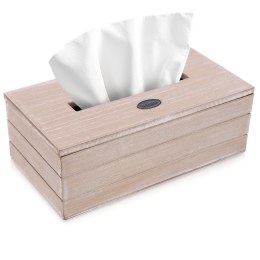 Pojemnik na Chusteczki Beżowy Chustecznik Drewniany Organizer 25x13,5x9 cm