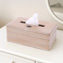Pojemnik na Chusteczki Beżowy Chustecznik Drewniany Organizer 25x13,5x9 cm