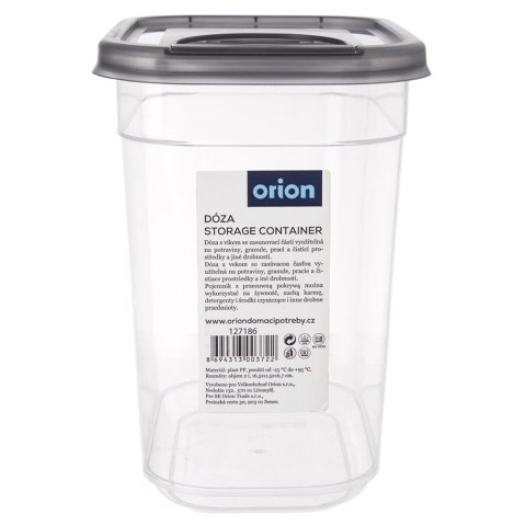 Pojemnik na Kapsułki Karmę Sypkie 1,9 L ORION z Dozownikiem 16,5 x 16,5 cm