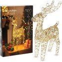 Renifer Ozdobny 34 cm Złoty 25 LED Timer Świąteczna Dekoracja na Baterie
