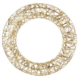 Wianek Świąteczny 40 cm Złoty Świecący 30 LED Ciepłe Światło z Timerem