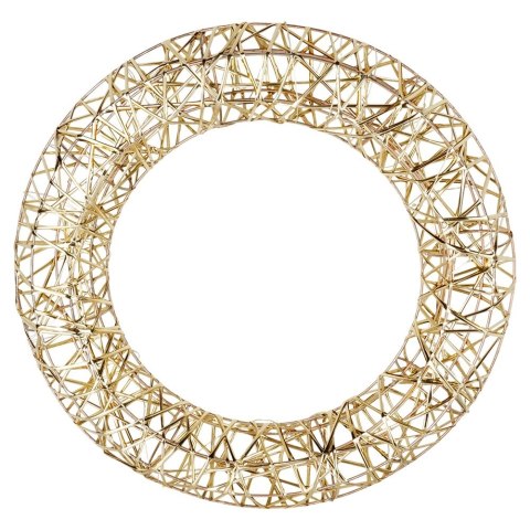Wianek Świąteczny 40 cm Złoty Świecący 30 LED Ciepłe Światło z Timerem