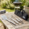 Zestaw Przyborów do Grilla Stalowy w Etui Sztućce Akcesoria Bbq VILDE 3 el.