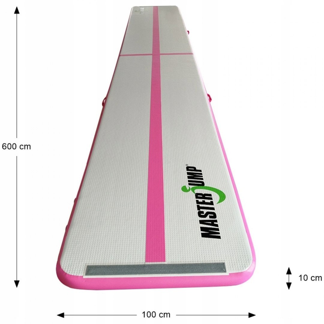 AirTrack Dmuchana Mata Gimnastyczna MASTER 600 x 100 x 10 cm Grey-Pink