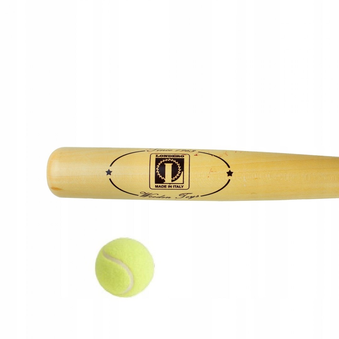 Drewniany Kij Baseballowy LONDERO 75 cm z Piłką do Tenisa