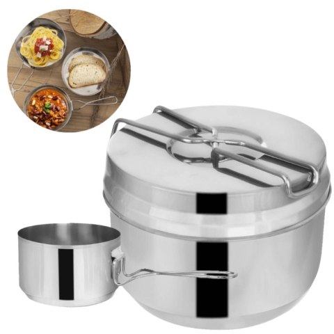 Pojemna Wojskowa Menażka Harcerska Turystyczna 900 ml 3el Survival na Obiad