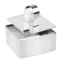 Pierścień do Formowania Potraw Kwadrat 8 cm ORION Stalowy z Tłokiem do Ryżu