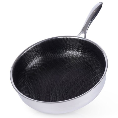 Patelnia stalowa nieprzywierająca premium COOKCELL HYBRYD 28 cm głęboka