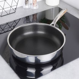 Patelnia stalowa nieprzywierająca premium COOKCELL HYBRYD 28 cm głęboka