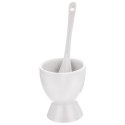 Podstawki na Jajko Porcelanowe Zestaw 2 szt. 6,3 cm VILDE z Łyżeczkami