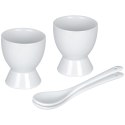 Podstawki na Jajko Porcelanowe Zestaw 2 szt. 6,3 cm VILDE z Łyżeczkami