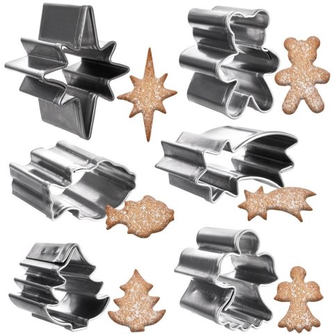 Wykrawacze do Ciastek 6 szt. ORION Małe Stal Nierdzewna Świąteczne