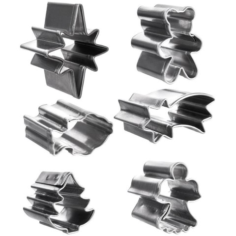 Wykrawacze do Ciastek 6 szt. ORION Małe Stal Nierdzewna Świąteczne