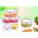 Pojemnik Lunchbox z Klipsami Szczelny 400 ml Zmywarka Mrożenie 15 x 10 cm