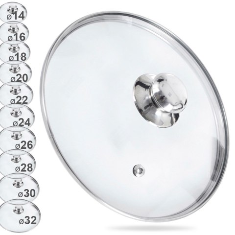 Pokrywka do Garnka Patelni Rondla z Rantem Szklana Uniwersalna ORION 28 cm