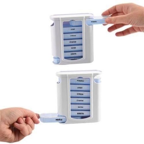 Organizer na Leki Tygodniowy 12 x 4,5 x 13 cm ORION Pojemnik na Tabletki