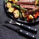 Sztućce do Steków Burgerów Stalowe Zestaw 12 el. BBQ Ząbkowane Ostrze