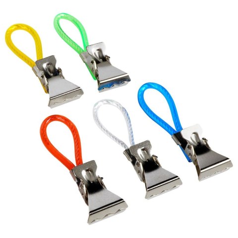 Klipsy na Ręczniki ORION 5 szt. Metal Tworzywo Mix Kolorów Uniwersalne