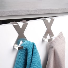 Wieszak na Drzwi Podwójny 2 szt. VILDE Stal Nierdzewna Bezinwazyjny