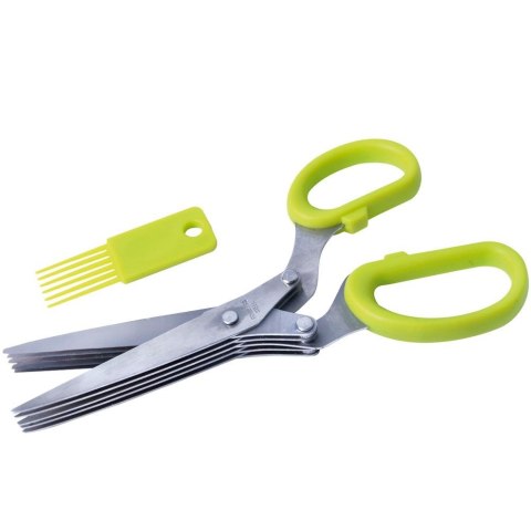 Nożyczki do Ziół 19,5 cm 5 Ostrzy Stal Nierdzewna z czyścikiem ORION