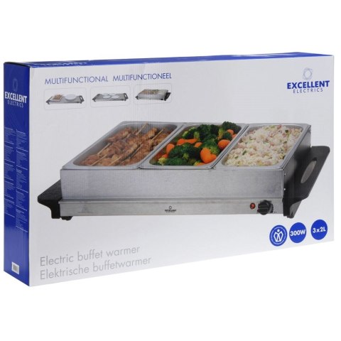 Podgrzewacz Elektryczny Bufet 3 Wkłady 65 x 27 cm EXCELLENT ELECTRICS
