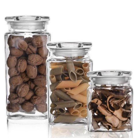 Pojemnik Szklany Kwadratowy 1,8 L ORION Szczelny Retro 24 x 10 cm