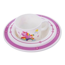 Zestaw stołowej zastawy dziecięcej talerz miska kubek dla dzieci dziecka jednorożec