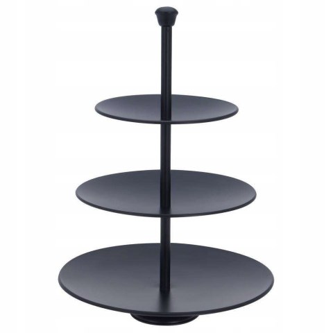 3-piętrowa Patera na Ciastka Owoce Słodycze Czarna EXCELLENT HOUSEWARE