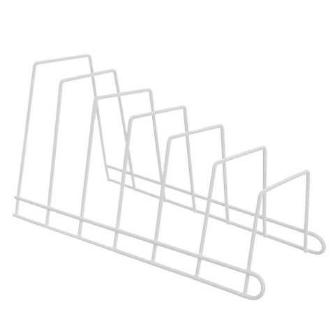 Stojak na Pokrywki do Garnków 34 x 17 cm ORION Metalowy Biały na 6 Pokrywek