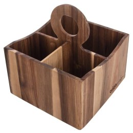 Pojemnik stojak koszyk na przybory kuchenne sztućce organizer WOODEN