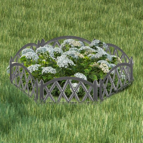 Płotek Ogrodowy Ozdobny Grafitowy Palisada Obrzeże VILDE 50 x 30 cm 6 szt.