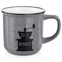 Kubek do Kawy Ceramiczny Szary 370 ml ORION z Dekorem do Zmywarki