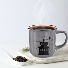 Kubek do Kawy Ceramiczny Szary 370 ml ORION z Dekorem do Zmywarki