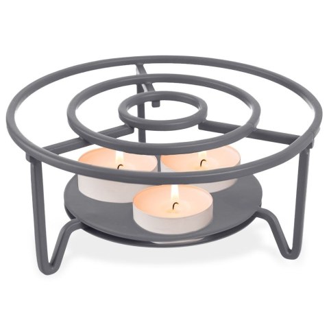 METALOWY PODGRZEWACZ POD DZBANEK TEALIGHT SZARY