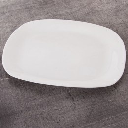 Półmisek szklany biały prostokątny talerz patera szklana 28x21 cm