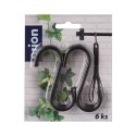 Haczyki na Reling ORION RADKA Czarne 6 szt. 7,5 cm Loft Kuchnia