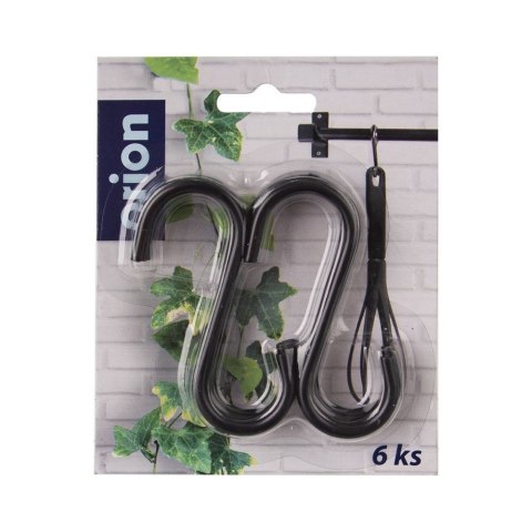 Haczyki na Reling ORION RADKA Czarne 6 szt. 7,5 cm Loft Kuchnia