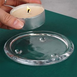 Podstawka pod Świecę Szklana Okrągła Przezroczysta 10 cm HSC Dekoracyjna
