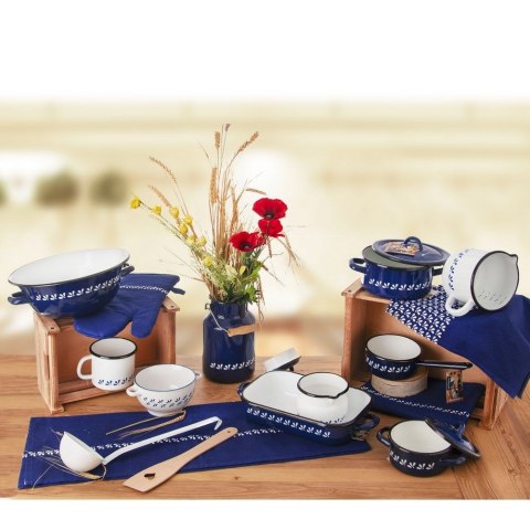 Pokrywka Emaliowana Niebieska do Garnka Rondla Uniwersalna ORION 12 cm